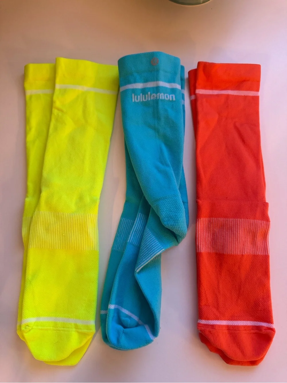 lululemon athletics Power Stride 3 Pack Neon Socks- NWOT